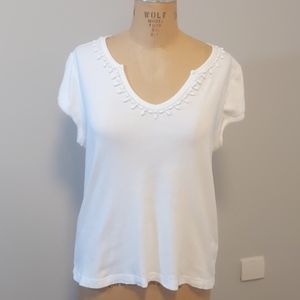 Talbots XL Top Beaded Neckline